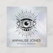 Auge - Triple Moon - Schwarz und Perle Quadratische Visitenkarte (Vorderseite)