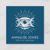 Auge - Triple Moon - Weiß und Perle Quadratische Visitenkarte (Vorderseite)