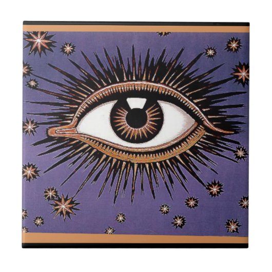 Auge und Sterne Fliese (Vorderseite)