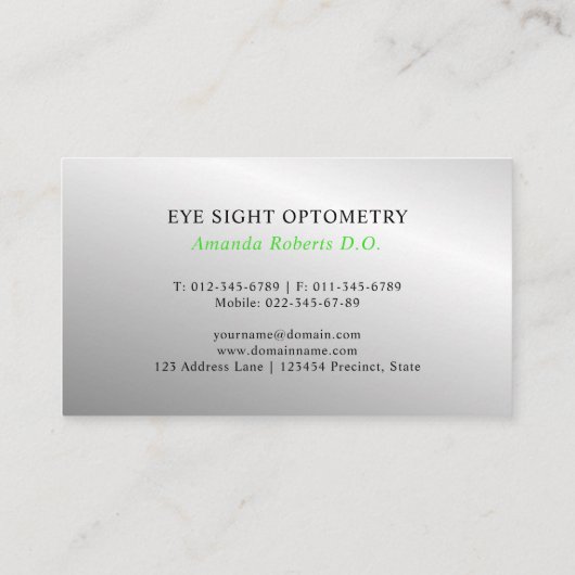 Auge Visitenkarte (Rückseite)