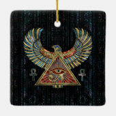 Auge von Horus - Wadjet Edelstein und Gold Keramikornament (Rückseite)