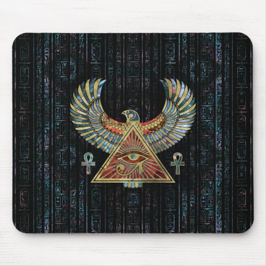Auge von Horus - Wadjet Edelstein und Gold Mousepad (Vorne)