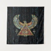 Auge von Horus - Wadjet Edelstein und Gold Wandteppich (Vorderseite)