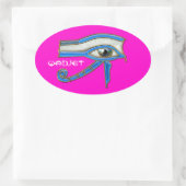 AUGE VON HORUS Wedjit Wadjet Ägyptische Kunstklebe Ovaler Aufkleber (Tasche)