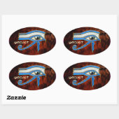 AUGE VON HORUS Wedjit Wadjet Ägyptische Kunstklebe Ovaler Aufkleber (Blatt)