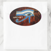 AUGE VON HORUS Wedjit Wadjet Ägyptische Kunstklebe Ovaler Aufkleber (Tasche)