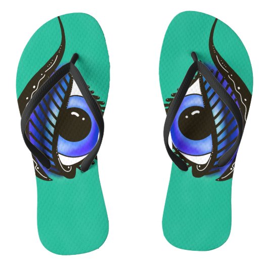 Auge von Medusa schinny Strap Flip Flops Badesandalen (Fußbett)