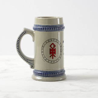 Auge von Odin Wikinger Bindrune Met Stein Bierglas