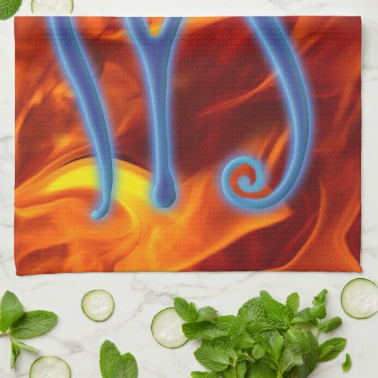 Auge von Ra & Flames Altes ägyptisches Wadjet Symb Geschirrtuch (Gefaltet)