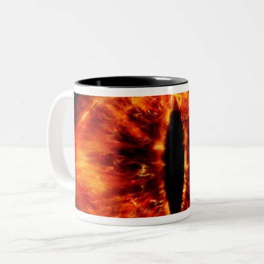 Auge von Sauron Zweifarbige Tasse (Vorderseite Links)