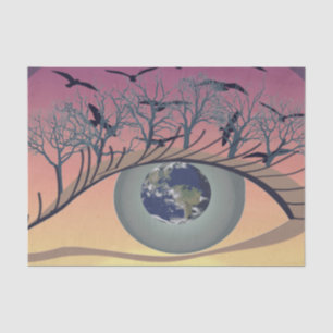 Augen auf der Welt, auf der Erde und in der Umwelt Seidenpapier