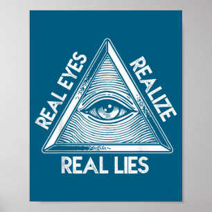 Augen auf Realität erkennen echte Lügen Illustrati Poster