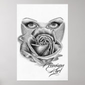 Augen auf Rose Poster (Vorne)