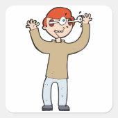 Augen ausbrechen quadratischer aufkleber (Vorderseite)