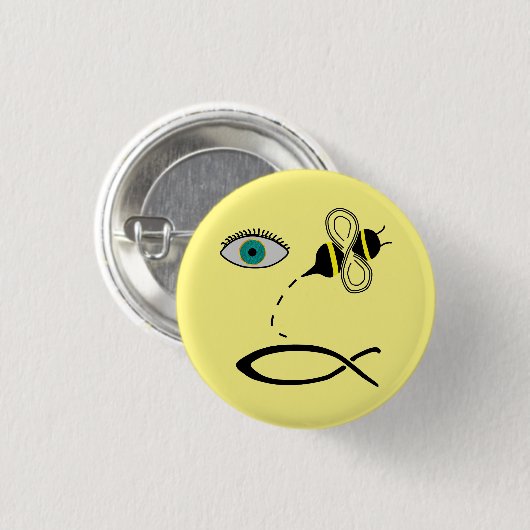 Augen-Biene christlich Button (Vorne & Hinten)