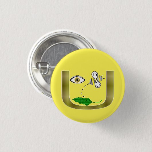 Augen-Bienen-Blatt in U Button (Vorne & Hinten)