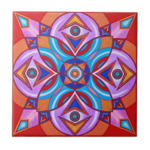 Augen-Blumemandala-Keramik-Kunst-Fliese Fliese