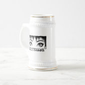 Augen, das Fenster zum Soul, Manga-Illustration Bierglas (Vorderseite Links)