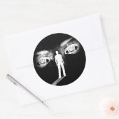 Augen der Göttin-Aufkleber (schwarz) Runder Aufkleber (Umschlag)