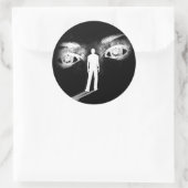 Augen der Göttin-Aufkleber (schwarz) Runder Aufkleber (Tasche)