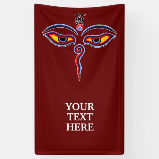 Augen der Weisheit Buddha - Augen des Bodhnath-Tem Banner (Vertikal)