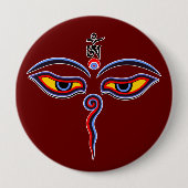 Augen der Weisheit Buddha - Augen des Bodhnath-Tem Button (Vorderseite)