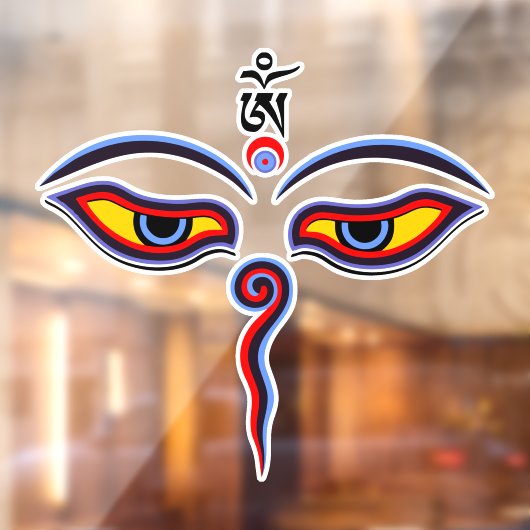 Augen der Weisheit Buddha - Augen des Bodhnath-Tem Fensteraufkleber (Blatt 2)