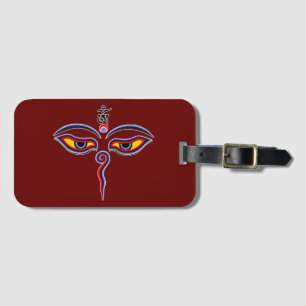 Augen der Weisheit Buddha - Augen des Bodhnath-Tem Gepäckanhänger