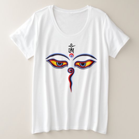 Augen der Weisheit Buddha - Augen des Bodhnath-Tem Große Größe T-Shirt (Design vorne)