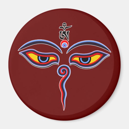 Augen der Weisheit Buddha - Augen des Bodhnath-Tem Magnet (Vorne)