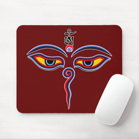 Augen der Weisheit Buddha - Augen des Bodhnath-Tem Mousepad (Mit Mouse)