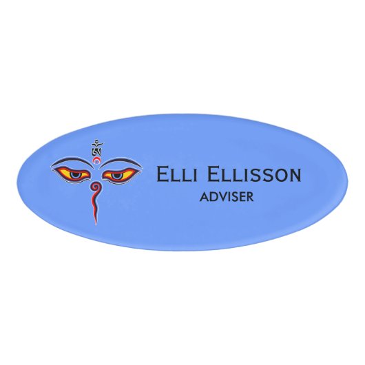 Augen der Weisheit Buddha - Augen des Bodhnath-Tem Namenschild (Vorderseite)