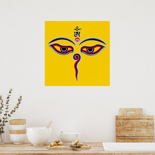 Augen der Weisheit Buddha - Augen des Bodhnath-Tem Poster (Küche)