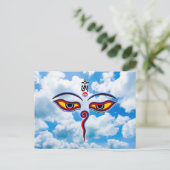 Augen der Weisheit Buddha - Augen des Bodhnath-Tem Postkarte (Stehend Vorderseite)
