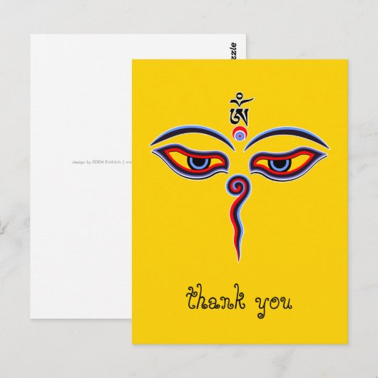 Augen der Weisheit Buddha - Augen des Bodhnath-Tem Postkarte (Vorne/Hinten)
