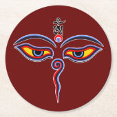 Augen der Weisheit Buddha - Augen des Bodhnath-Tem Runder Pappuntersetzer (Vorderseite)