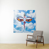 Augen der Weisheit Buddha - Augen des Bodhnath-Tem Wandteppich (Beispiel)