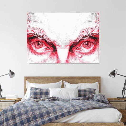 Augen des alten Bösen - Rote Warnung Leinwanddruck (Insitu (Schlafzimmer))