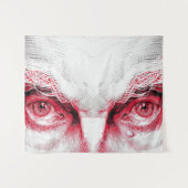 Augen des alten Bösen - Rote Warnung Wandteppich (Vorderseite (Horizontal))