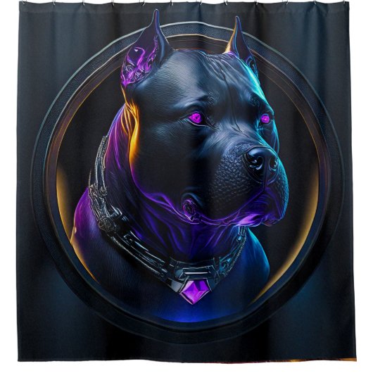 Augen des Universums-Pit-Bullen 04a Duschvorhang (Vorderseite)