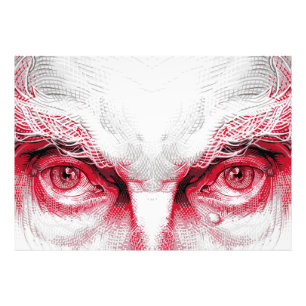 Augen des uralten Bösen – Rote Warnung Fotodruck