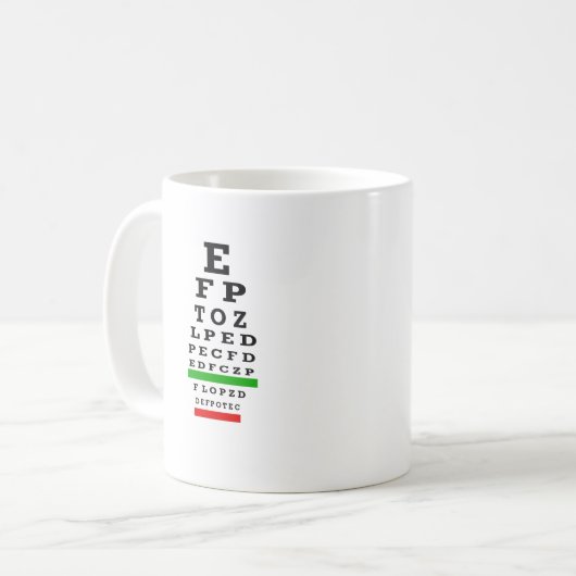 AUGEN-DIAGRAMM Geschenke Kaffeetasse (Vorderseite Links)