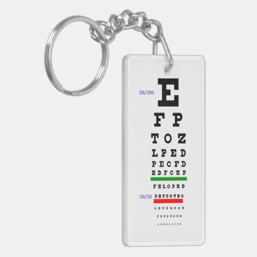 Augen-Diagramm mit Augapfelhintergrund Schlüsselanhänger (Vorderseite links)