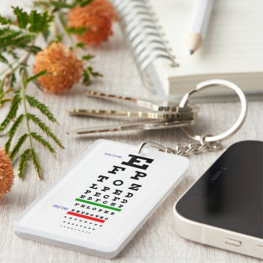 Augen-Diagramm mit Augapfelhintergrund Schlüsselanhänger (Vorderseite rechts)