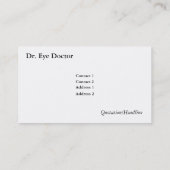Augen-Diagramm Visitenkarte (Rückseite)