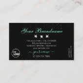 Augen, die Aquamarine schwarze, funkelnde Juwelen Visitenkarte (Rückseite)