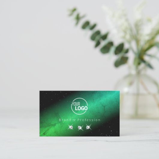 Augen, die Aquamarine schwarze, funkelnde Juwelen Visitenkarte (Stehend Vorderseite)