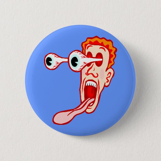 Augen, die aus dem Kopf springen Button (Vorderseite)