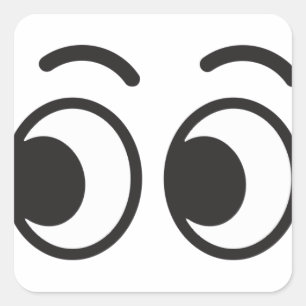 Augen, die emoji schauen quadratischer aufkleber
