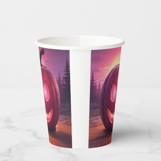 Augen, die Jack-o'-Laterne-Becher glühen Pappbecher (Links)